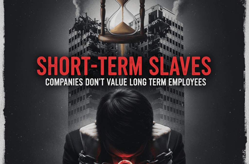 Companies don’t value long term employees anymore, they just want short term slaves..