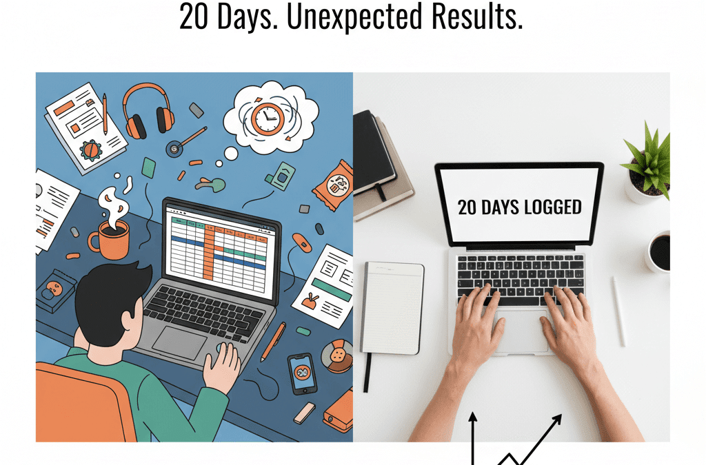 I tried logging everything I do “while on my work desk” for the last 20 days and it’s interesting..