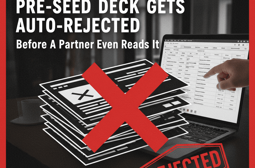 I screen deal flow for an early-stage syndicate. Here are the 3 reasons your Pre-Seed deck is getting auto-rejected before a partner even reads it. “I will not promote”.