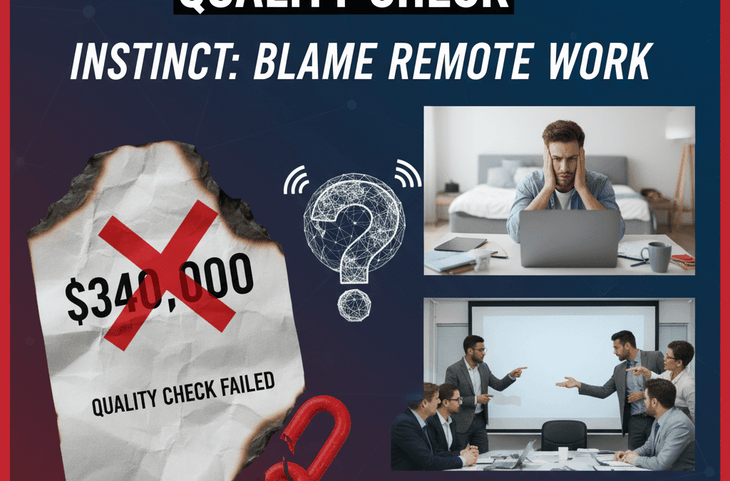 Supplier failed a $340,000 quality check and my company’s first instinct was to blame remote work