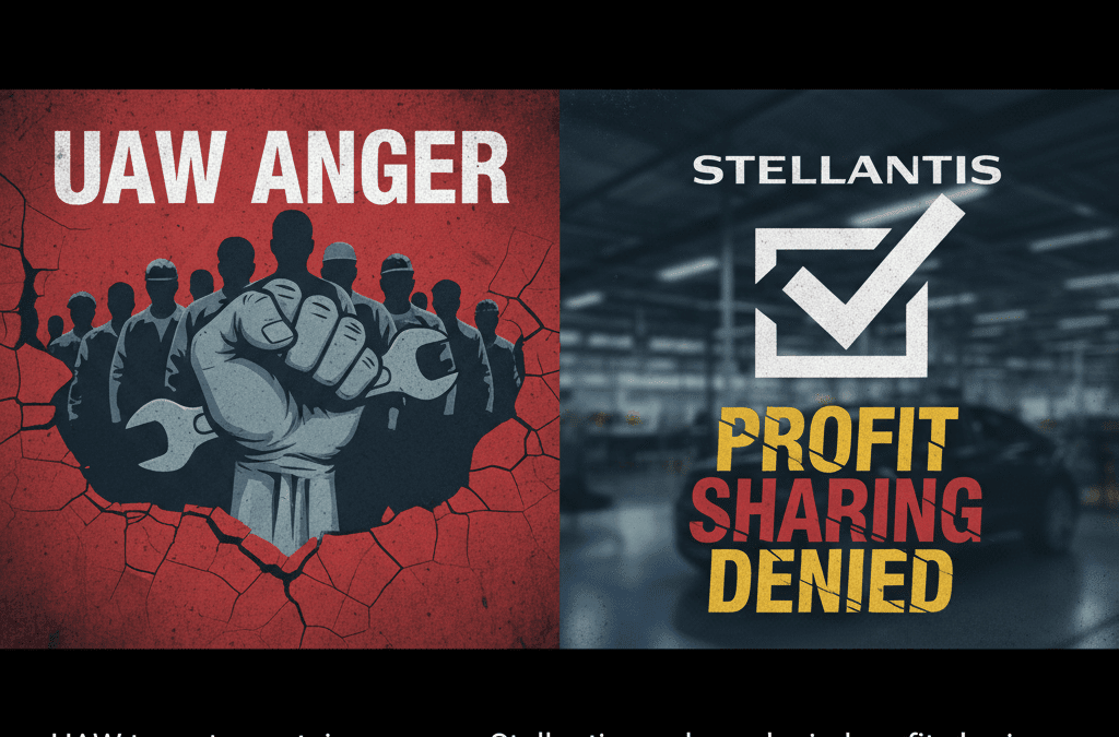 UAW tries to contain anger as Stellantis workers denied profit sharing checks